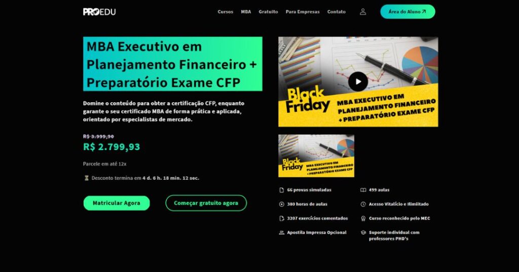 MBA executivo em planejamento financeiro